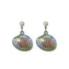 Silver needle mermaid ji shell pearl earrings ins fashion high-end stud earrings niche sweet temperament earrings