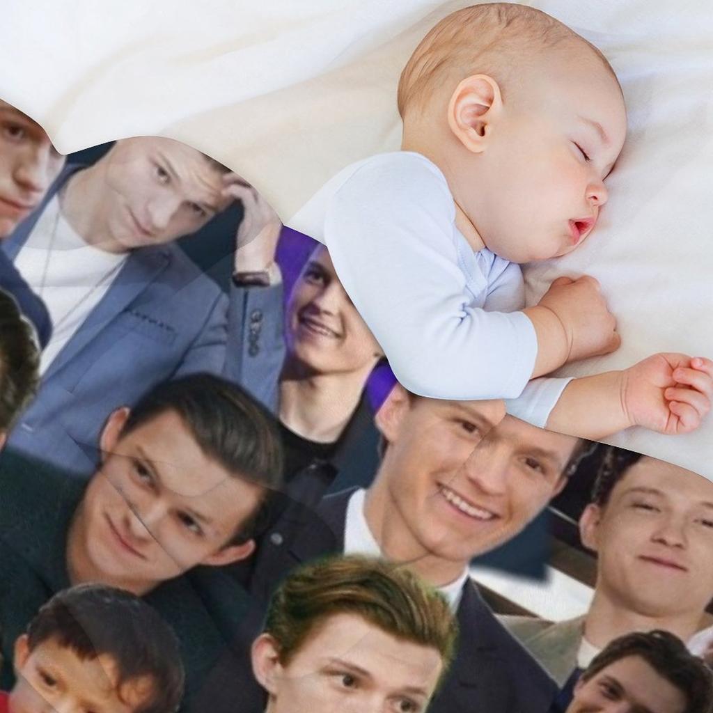 Coperta Plaid con Collage di Foto di Tom Holland calda invernale regalo divertente Trasloco calda per l'inverno Coperte