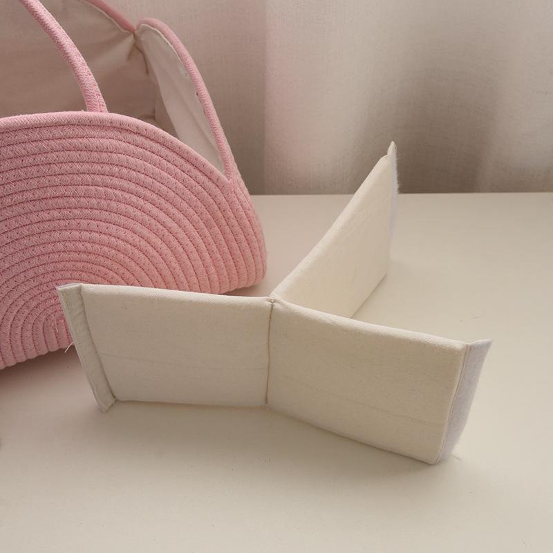 Minimalist Woven Portable Multi-Purpose Cotton Rope Organizer Basket: Handbag for Working Moms