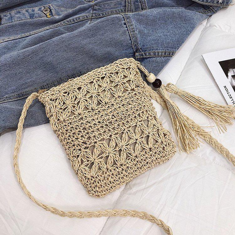 

Самая продаваемая женская плетеная пляжная сумка кроссбоди ручной работы для отдыха в Таиланде и на Бали. бежевый
