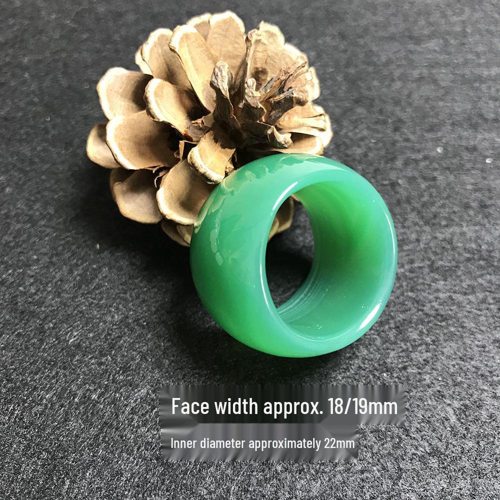 Men's and Women's Large Agate Chalcedony Thumb Rings - Promotional Jade Style
