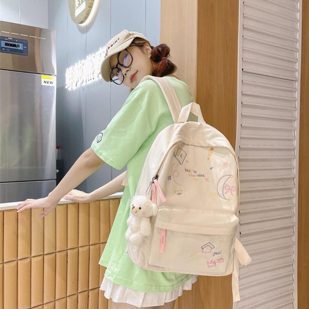 Version of Teenage Girl Heart Cute Backpack for Junior High School Girls