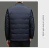 Luxury Men's 90% Down Short Jacket: Warm, Thickened Lapel Outerwear for Middle-aged and Older Men