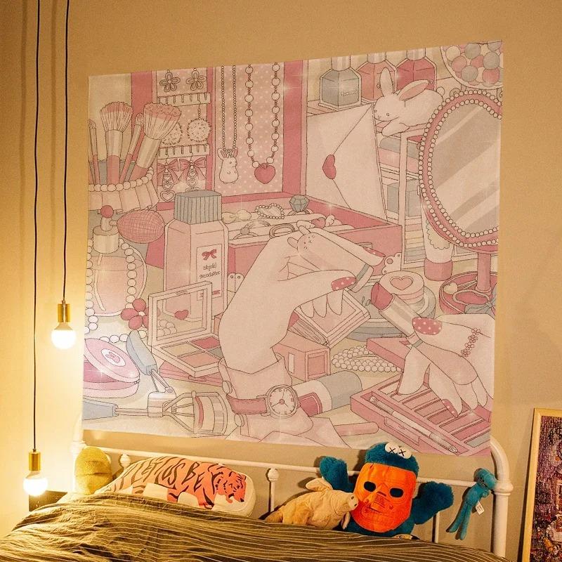 

Милый девчачий декоративный гобелен для украшения стен дома, офиса, гостиной, гобелен 100x75cm