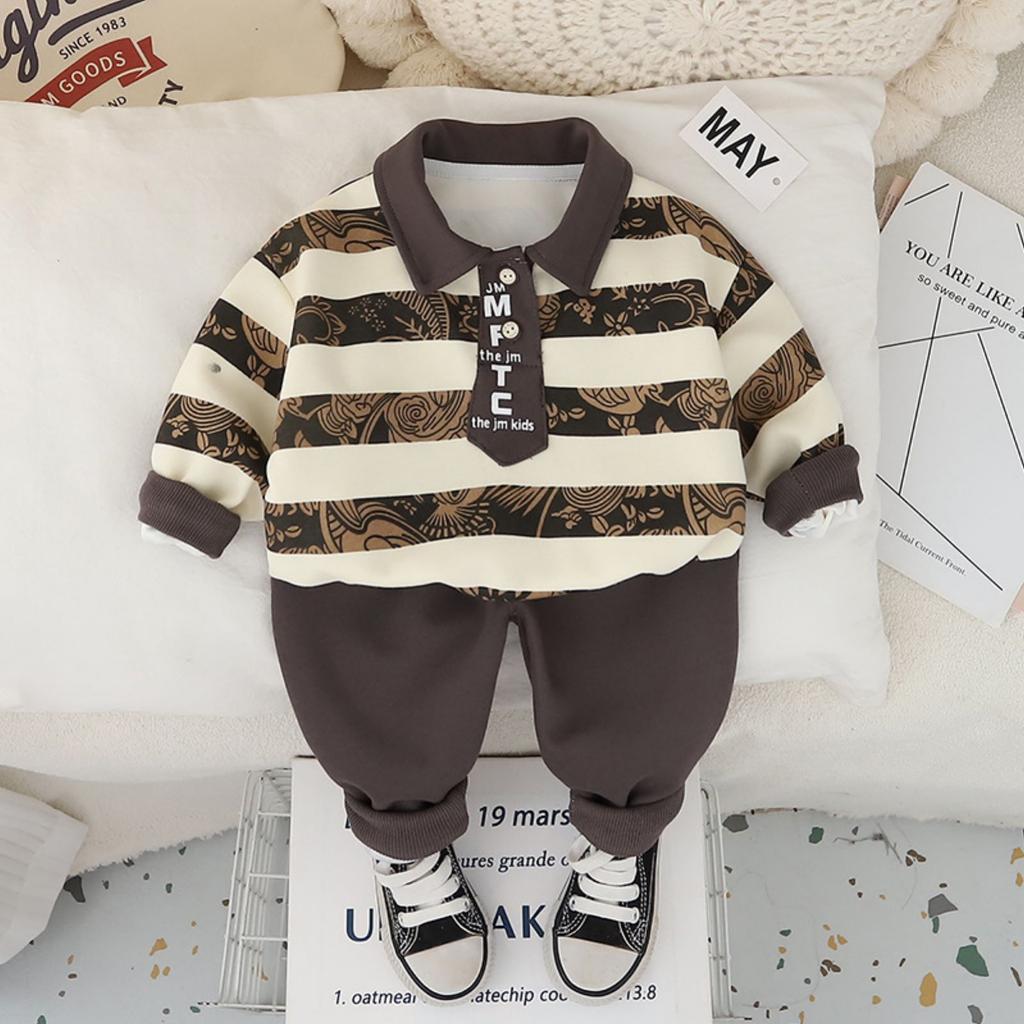 Kids Casual Long-Sleeve Set, Comfortable Daily Wear Outfits