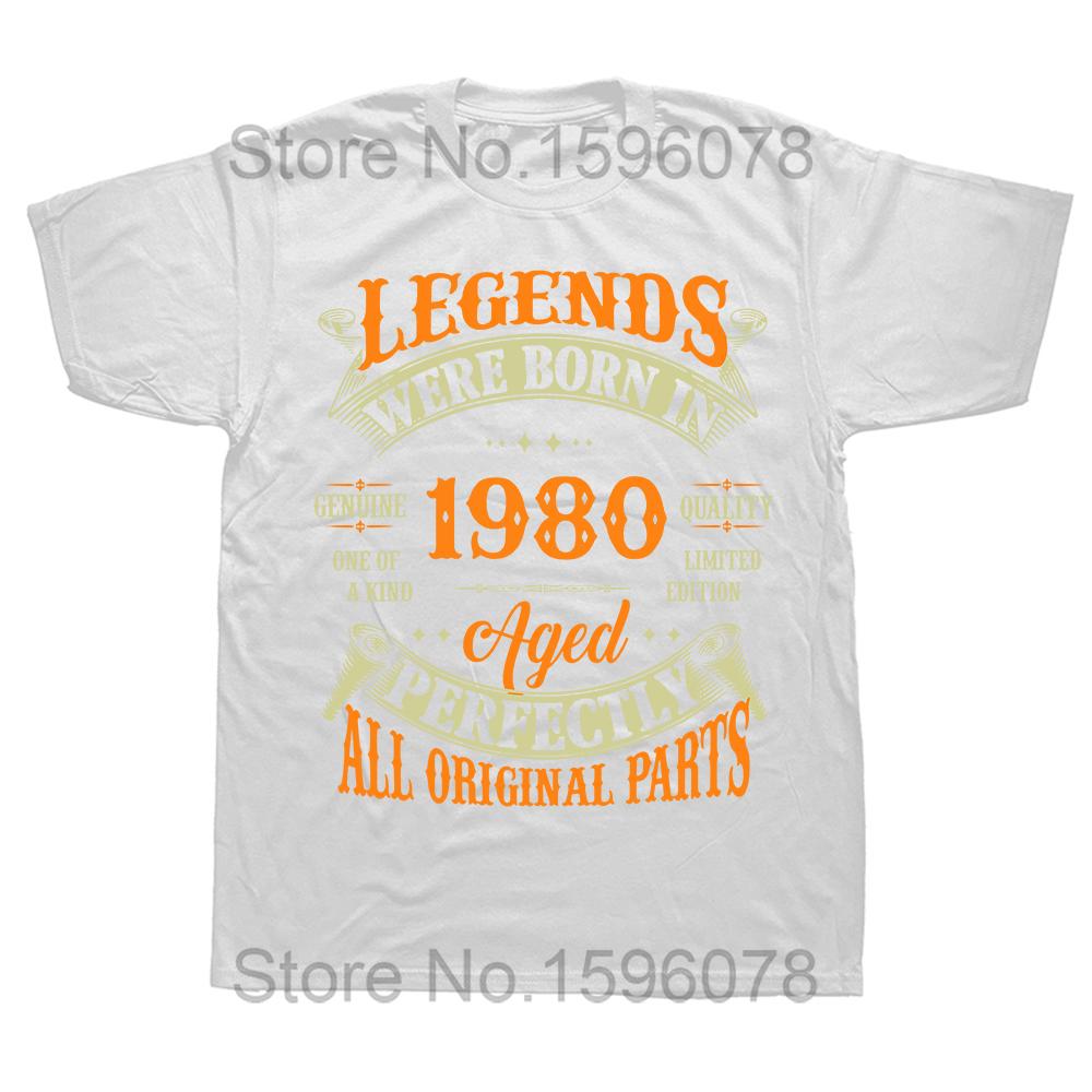Made in 1980 Birthday Gifts 44 Year Old 44th Bday Present T Shirt Men Printed T-shirt Fashion Short Sleeve Anniversary Tee Tops