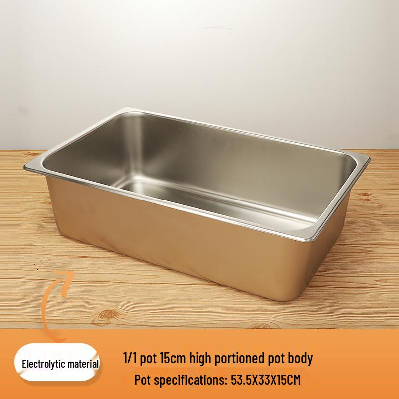 Rectangular Stainless Steel Serving Pans with Lids - Ideal for Mala Tang, Vegetables, Milk Tea, and Ice Cream