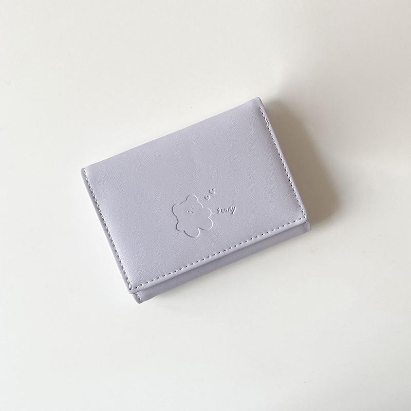 Women Cute Bear Wallets Triple Multi Functional Short Wallets Fold Card Holder Coin Purse Ladies Card Bag Clip Cartoon Bags