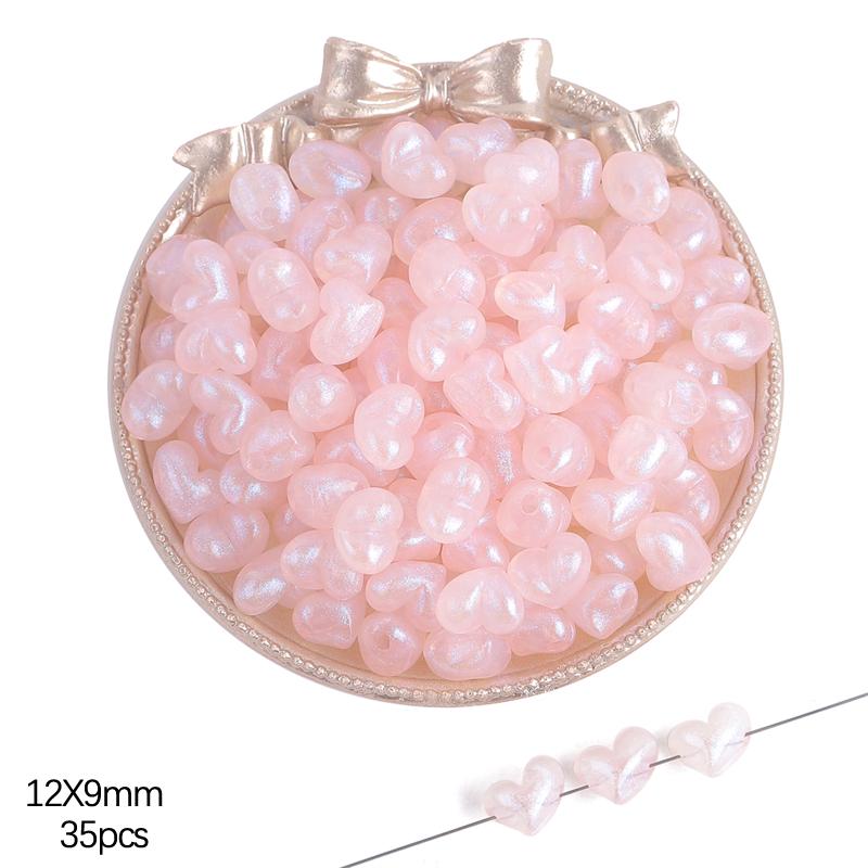 35-50pcs Plastic Acrylic Star/Heart Charm Beads For DIY Jewelry Making