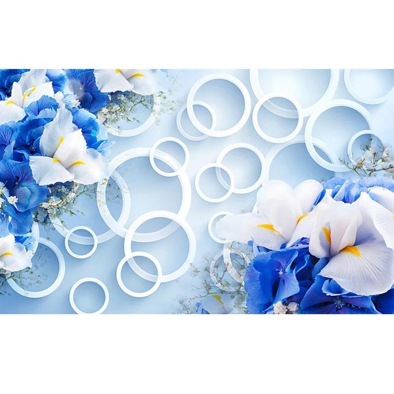 Modern Photo Wallpaper 3d Stereo Flowers Mural Abstract Geometric Pattern Living Room Tv Sofa Backdrop Wallpaper