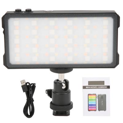 Manbily MFL‑02 3000K-6500K RGB Full Color LED Camera Light with Cold Shoes Ball Head Portable Fill