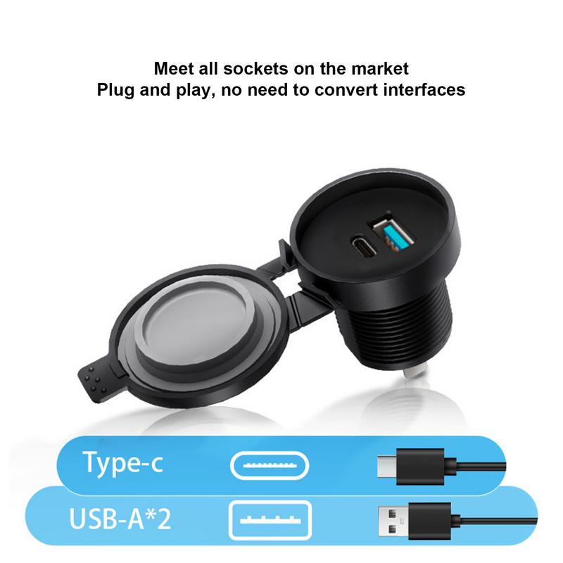 Phone Charger For Car Fast Charging Double Port Outlet Covered Marine Fast Charger For Phone Tablet Earphone Truck RV Marine