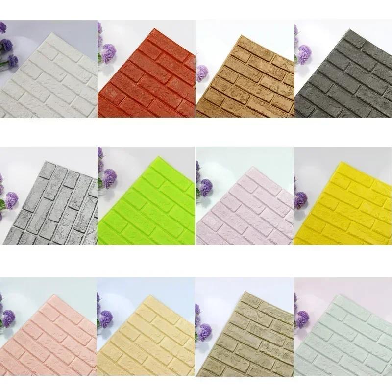 Decorative 3d Wall Stickers Self Adhesive Wallpaper Panels Home Decor Living Room Bedroom House Decoration Bathroom Soft Tiles