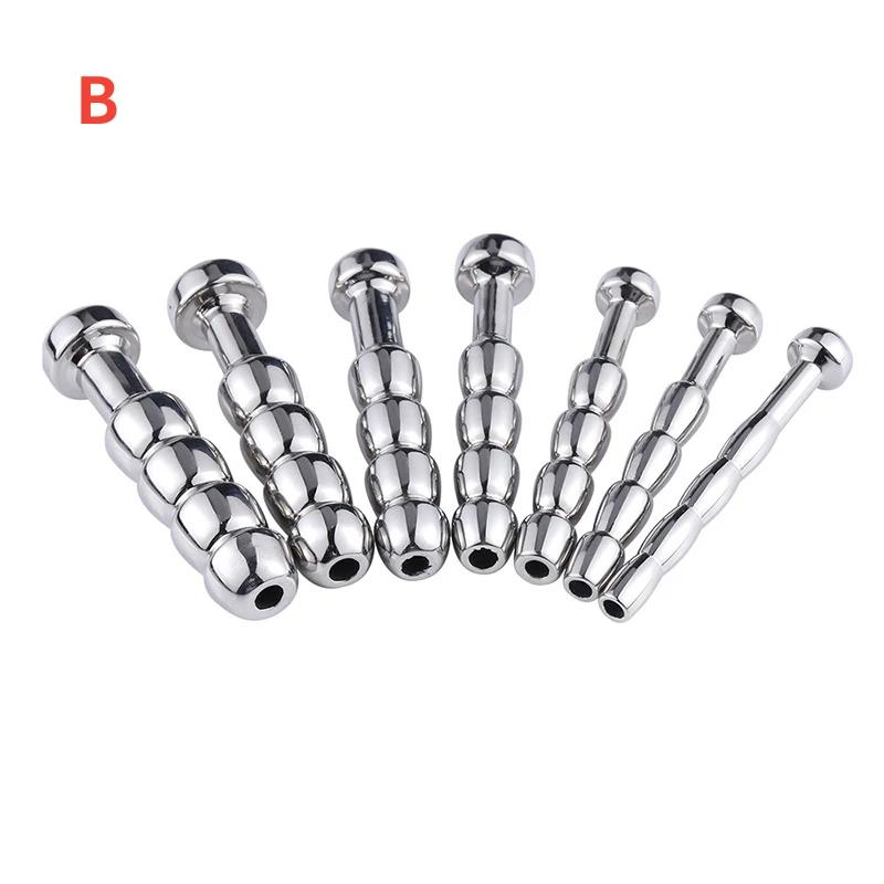 Manyjoy 2 Types Stainless Steel Hollow Short Penis Plug Urethral Sounding Stimulation Dilator Chastity  Sex Toys for Men