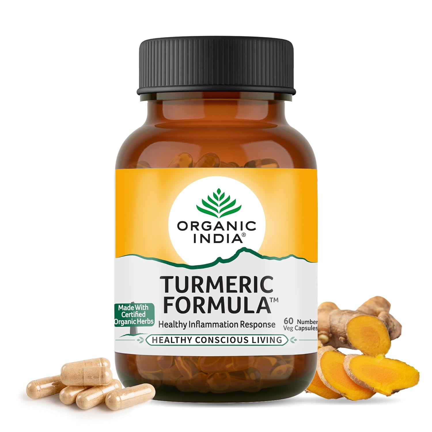 

Organic India Turmeric Formula 60 Veg Capsules for Immunity, Inflammation Support, Metabolism, Skin & Joint Wellness