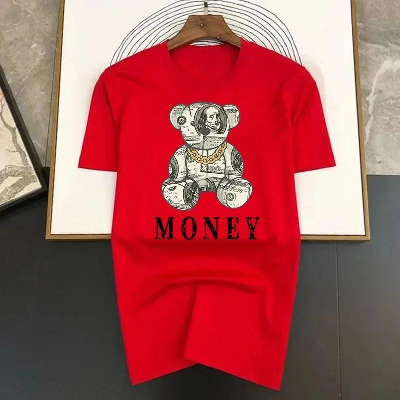 Luxury Style T-shirts Summer Men's Tshirt Y2K O-Neck Short Sleeve 100% Cotton Print Street Fashion Women's Casual Top