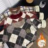 Children's Unisex Fleece-Lined Hoodie: Warm Autumn/Winter Round Neck Pullover with Badge Design