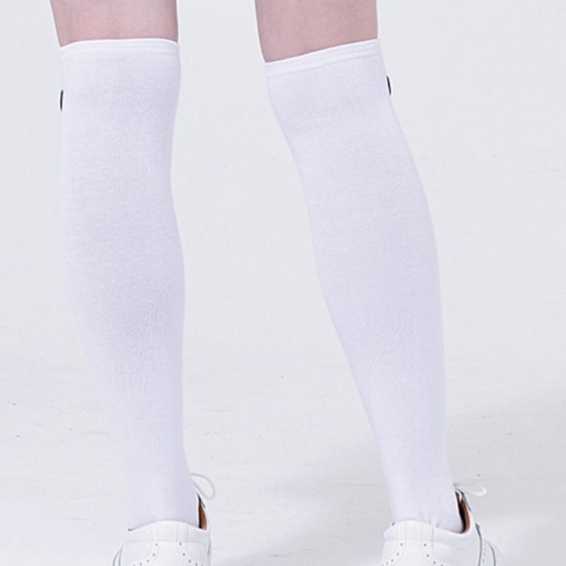 DOYOUKNOWMC ALL SEASON Einfarbige weiße Overknee-Socken
