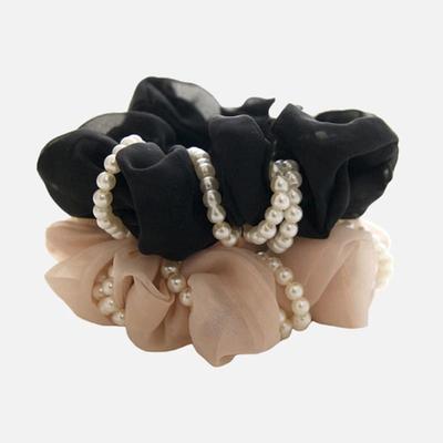 J.Lauren Pearl Strap Chiffon Scrunchie H01430