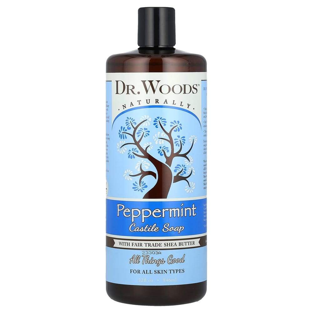 Dr. Woods Pure Peppermint Castile Soap with Organic Shea Butter, 32 fl oz (946 mL) 946ml - 1 ea