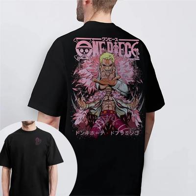 ONE PIECE Doflamingo Kurzarm Herren und Damen Gleicher Stil Bequeme Kurzarm Paarkleidung Lässige Kurzarm