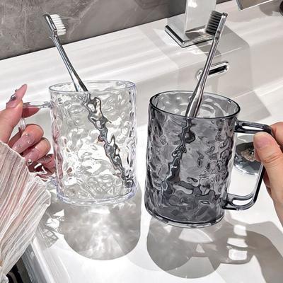 Plastic Mouthwash Cup Transparent Toothbrush Holder Fashion Toothbrush Cup  Home Bathroom