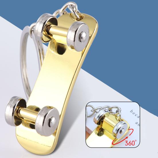 Skateboard Keychain Pendant Fingertip Decompression Keychain Portable Cool Skateboard Keychain for Skateboard Lovers