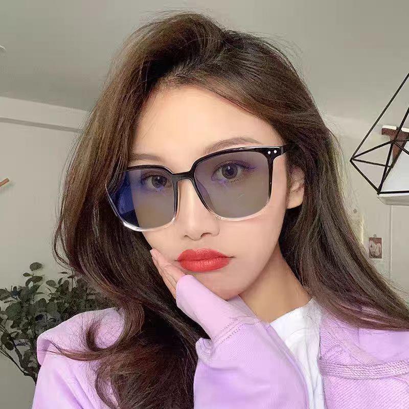 Women's Influencer Style Polarized Sunglasses - Korean Trend UV Protection, Large Face Slimming Design