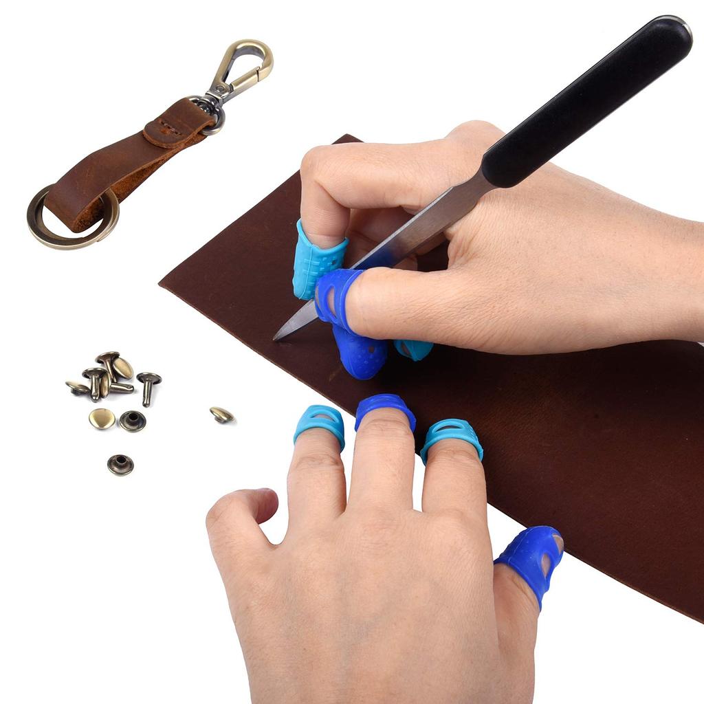 Wisdompro Paper Turning Finger Cot for Office Fingertip Protection Silicone Page 16 Blue Aqua Use, Non-slip, Perforated, Sack, Rubber, Turning,