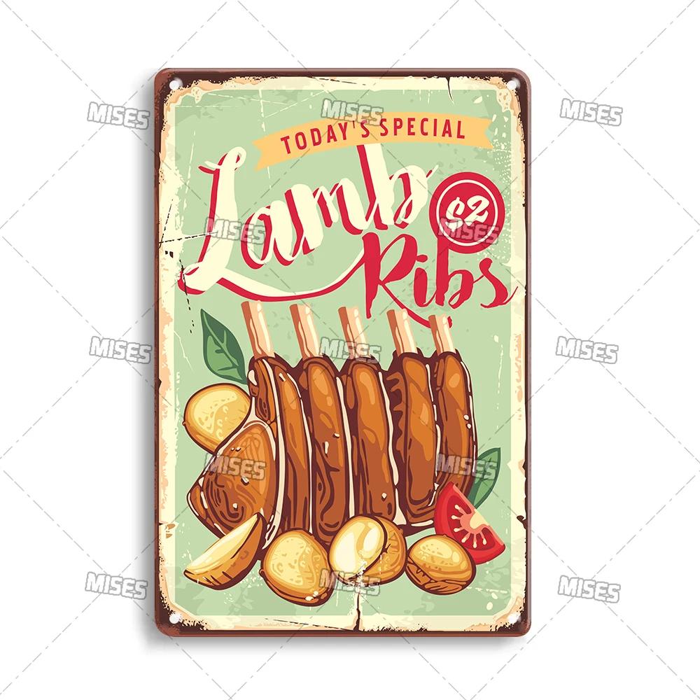 Food Metal Sign Kitchen Metal Poster Home Garage Man Cave Industrial Decor High-Quality Decorative Plate Metal Plaque