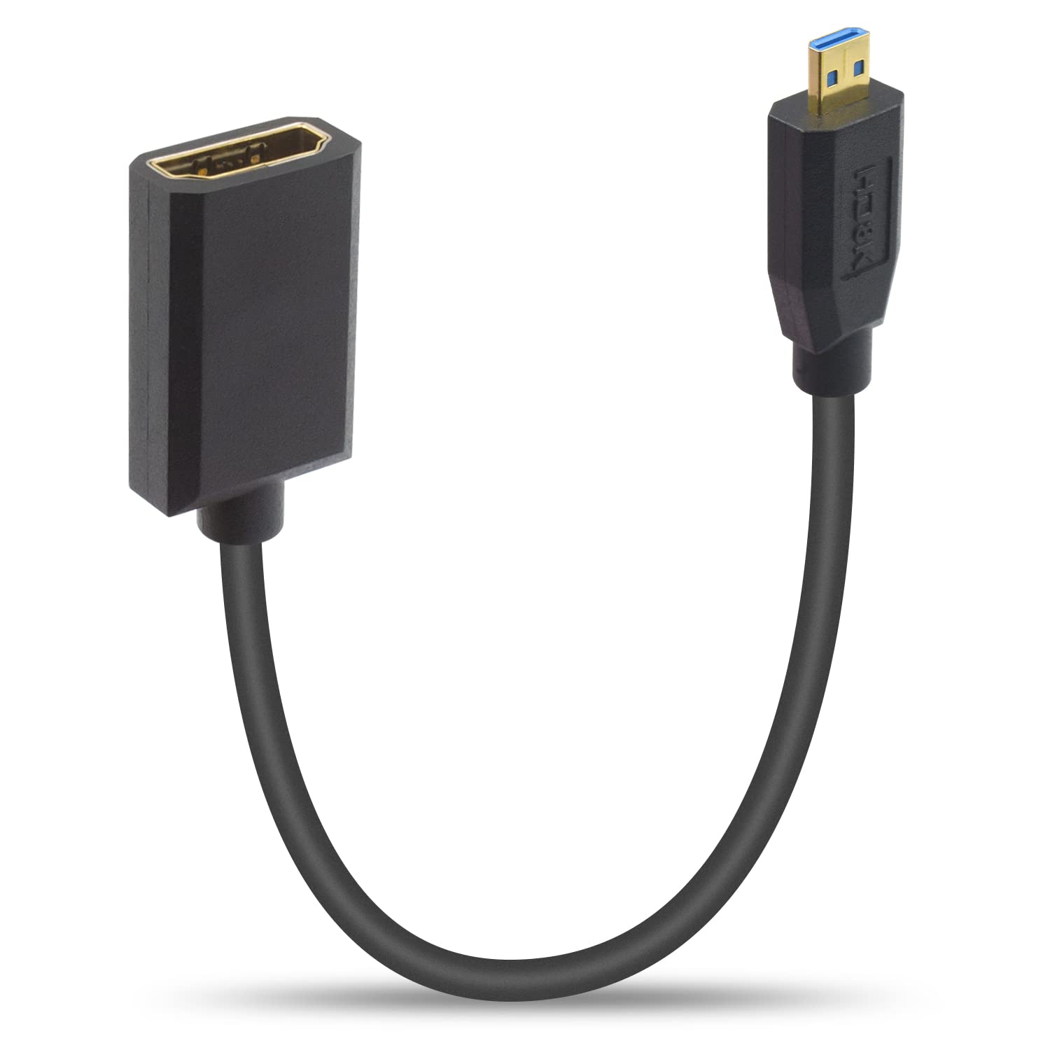 

Duttek Micro HDMI к HDMI Удлинитель 8K HDMI к Micro HDMI Короткий Micro HDMI Папа к HDMI Мама Кабель-конвертер с поддержкой Dynamic HDR для Цифрового чёрный