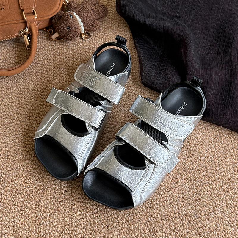 Popular Super Fire Velcro Platform Sandals Women's 2025 New Summer Retro Niche with Skirt Sandals