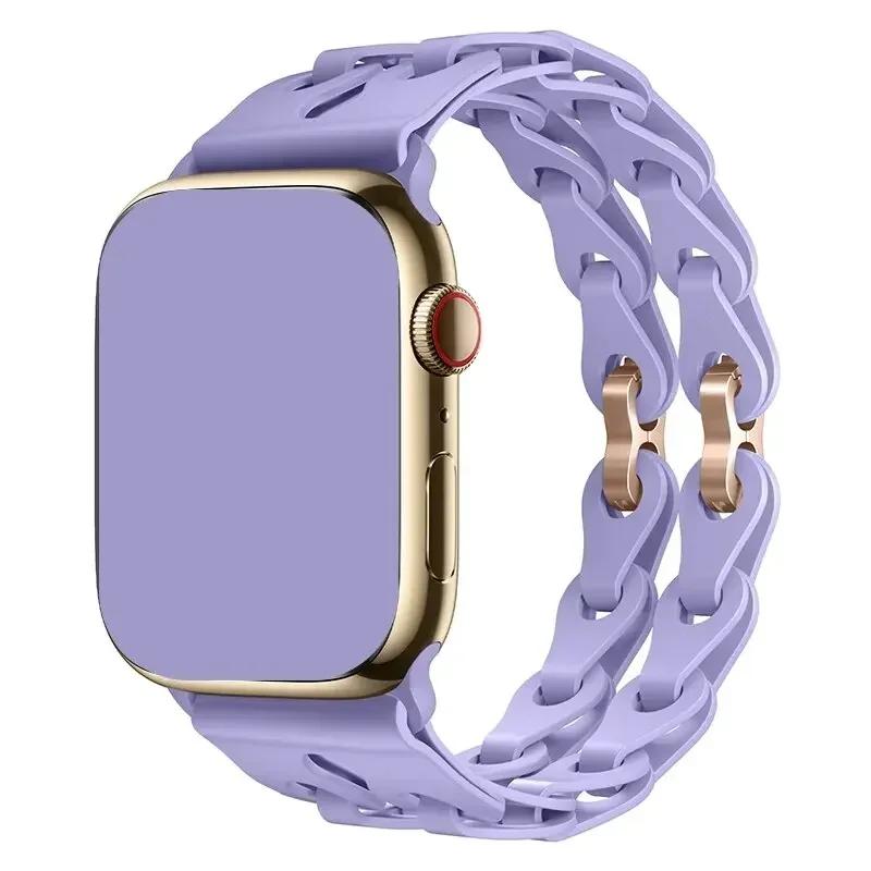 Silicone Strap for Apple Watch Ultra 2 Band 49 44 45 46 42 38 40 41mm Sport Correa Bracelet for Iwatch Series10 9 8 7 6 5 Se 4 3