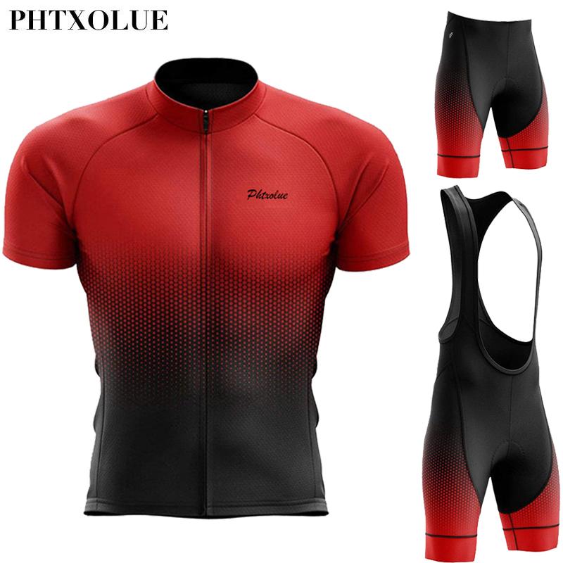 Phtxolue 2023 Cycling Set Men Cycling Clothing Anti-UV Breathable Women Bike Mtb Mountain Bicycle Wear Kit Cycling Jersey Suit