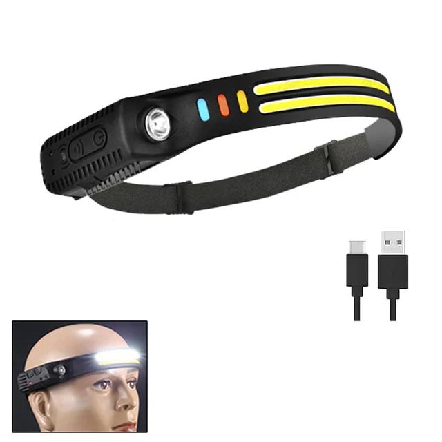 Novo Farol LED COB Multimodo com Sensor Bateria Embutida Recarregável por USB À Prova d'Água Lanterna para Acampamento ao Ar Livre Pesca