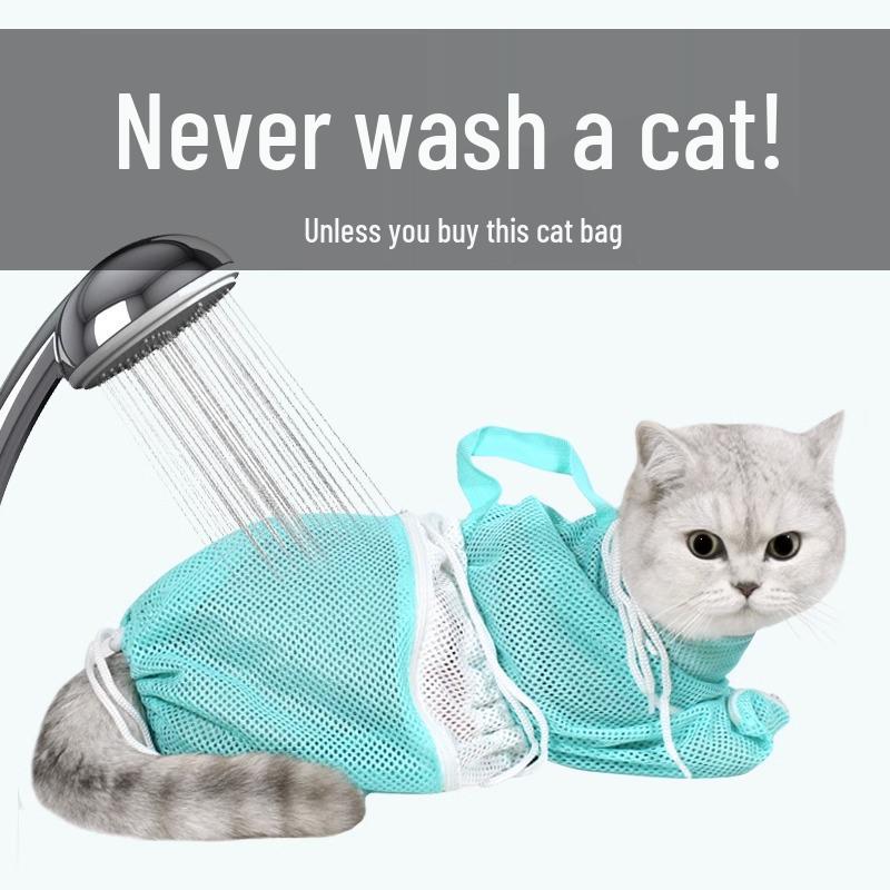 Fifth Gen Cat Bathing & Grooming Bag with Nail Clipper - Anti-Scratch, Anti-Bite Cleaning Kit