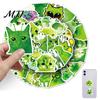 Personalized Stickers for Travel Luggage 50Pcs Funny Alien Cat Stickers, Waterproof Green Meme Vinyl Decals, Decorative Computer Cases Abstract Weird