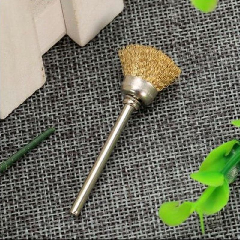 1 buc Tija 3mm Lustruire Perii Cupă Roată Sârmă Alamă Instrument Rotativ de Curățare