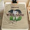 1PC Kylian Mbappe Custom Name Patterned Flannel Blanket Suitable For All Seasons For Home Decor Warmth And Comfort Gifts Holiday Present