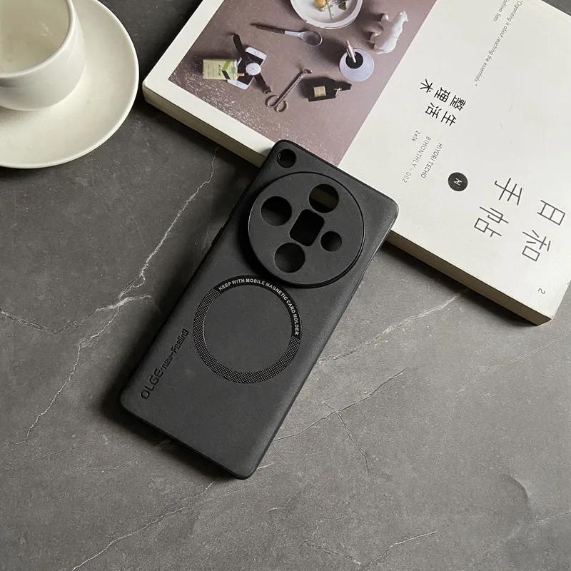 Magnetic Phone Case for OPPO Reno11 Reno10 Reno9 Reno8 Pro Plus Find X5 X6 Pro X7 Ultra Lambskin Texture Fuax Leather Cover