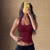 Damen Uni Vielseitiges Neckholder T-Shirt Lässiges Ärmelloses Top