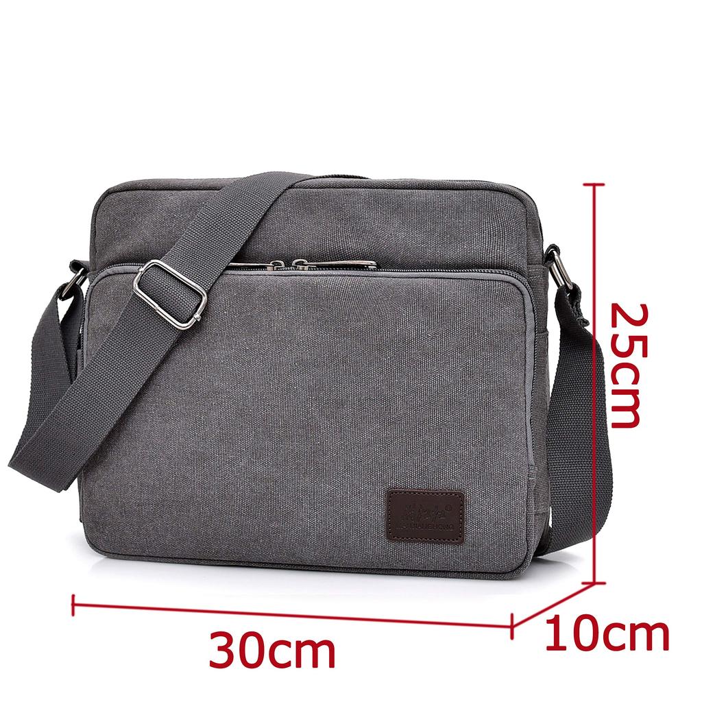 RAKEE Lerret Messenger Skulder Crossbody Stor 6 Farger Herreveske, Veske, Veske, Vanntett, Kapasitet, Slitesterk,