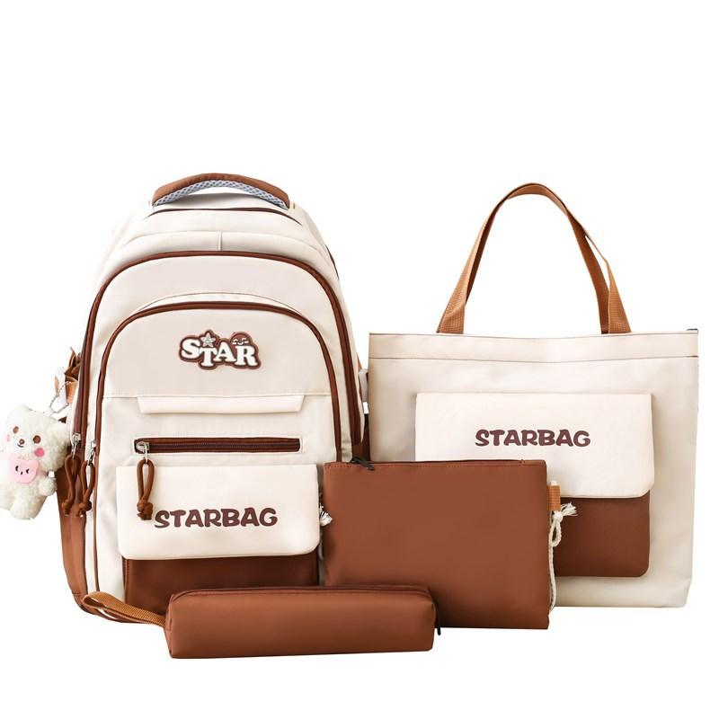 Four-Piece Backpack Set Children's Large Capacity Backpack Junior High School Student Schoolbag College Style Backpack