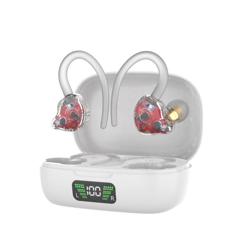 72 Sports TWS Noise-Cancelling Bluetooth Earbuds with Smart Touch, Digital Display, and Earhook Design