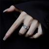 Punk Harajuku Goth Thorns Black Silver Color Irregular Heart Cross Open Ring For Women Men Lover Vintage 90s  Jewely