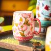 730ML Ceramic Coffee Mug Painted Flower Water Cup Exquisite Afternoon Camellia Flower Tea Cup Large Capacity Breakfast Milk Mug