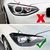 2Pcs Glossy Black Car Front Headlight Eyebrow Eyelid Cover for BMW 1 Series F20 F21 Standard Pre-facelift 2011-2014