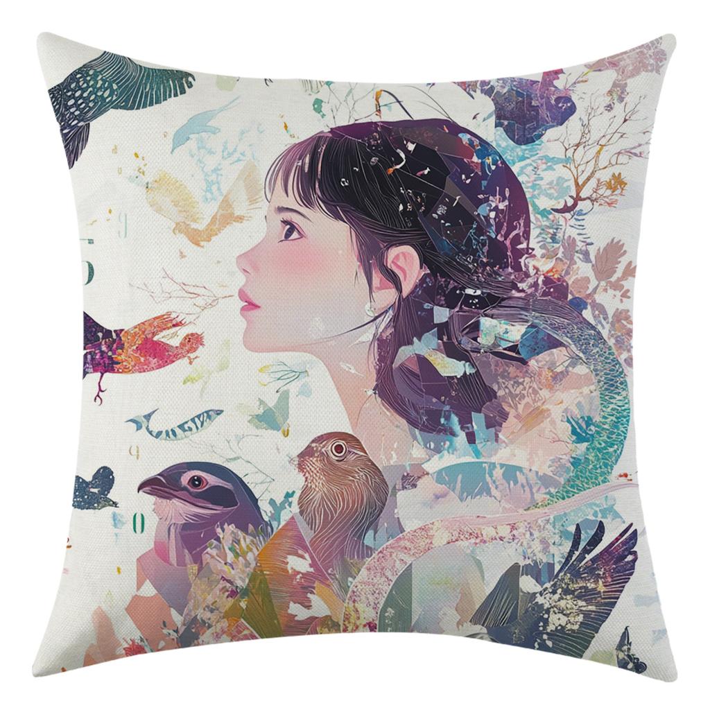 New Dreamy Girl Beautiful Encounter Pillowcase, Holiday Decoration Car Cushion Cover