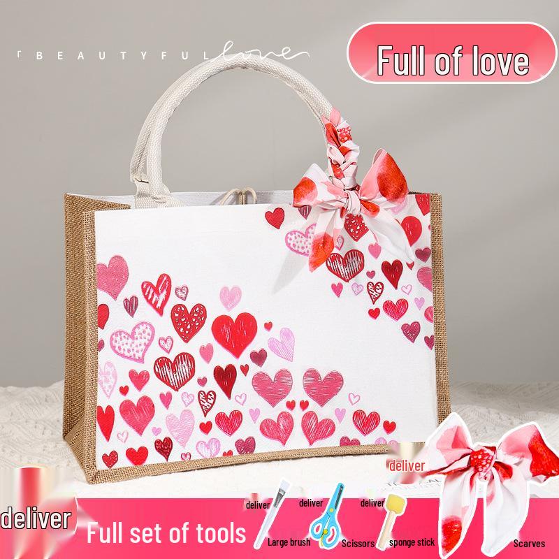 "Handmade Butterfly Canvas Gift Bag for Teacher’s Day and Creative Events"