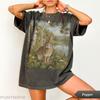 Tricou Grafic Iepure Sălbatic Vintage, Cămașă Retro Cottontail, Cadou pentru Iubitorii de Natură și Aer Liber, Tricou Iepuraș Cabincore, Tricou Rustic cu Păsări de Pădure